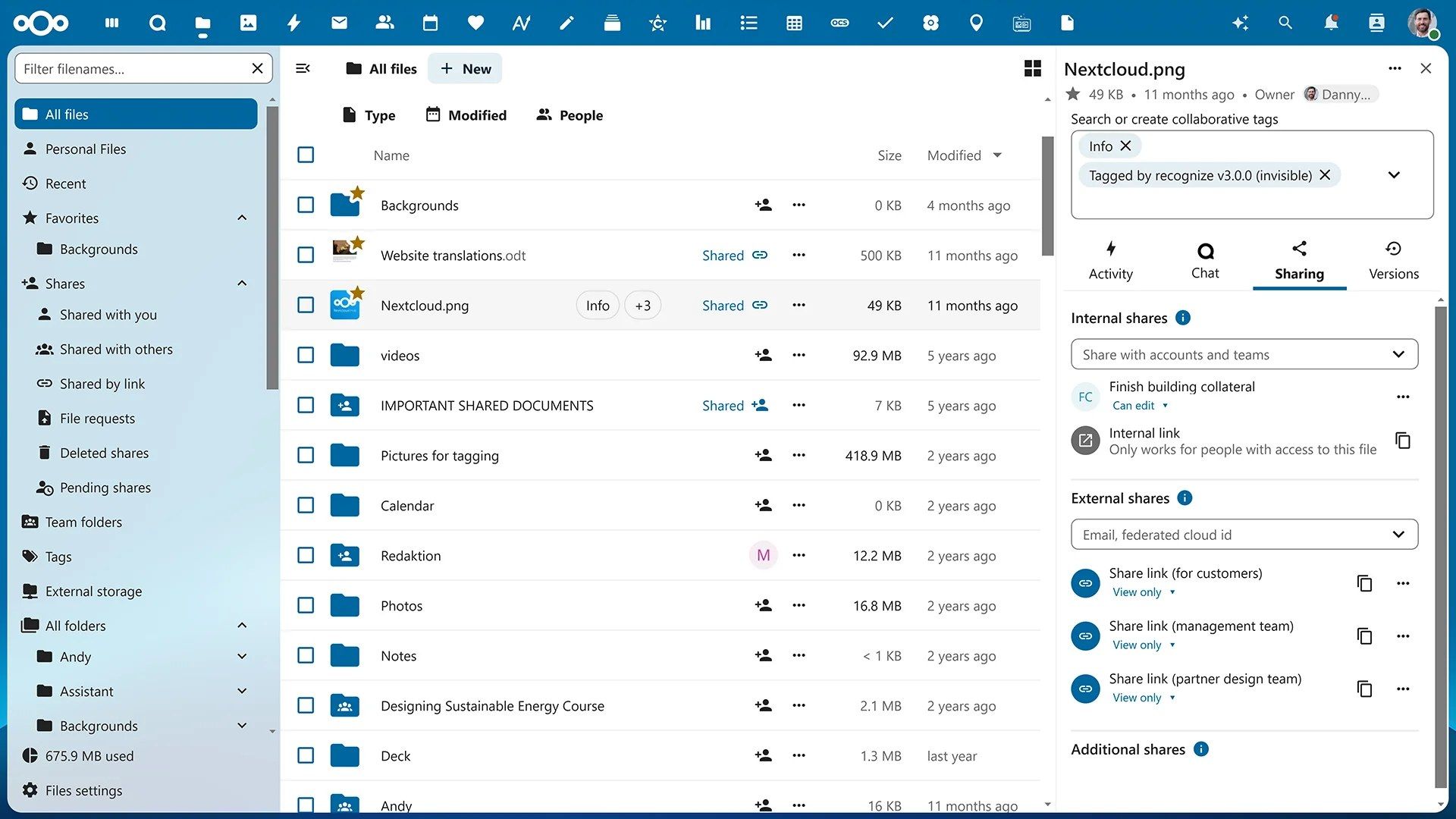 Panel prywatnej chmury Nextcloud z dokumentami, kalendarzem i komunikacją zespołową