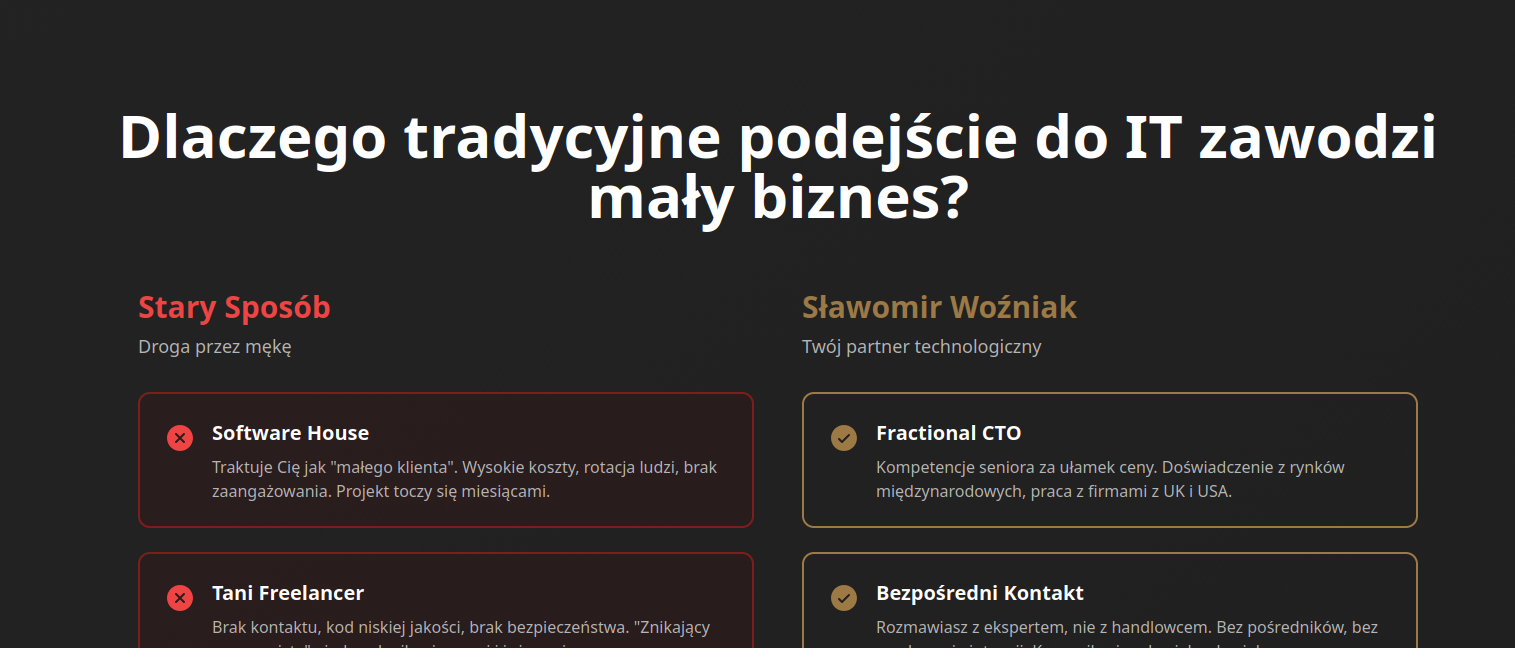 Porównanie starego i nowego podejścia